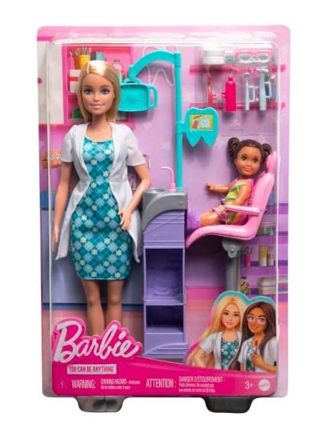 Mattel Barbie Povolání herní set s panenkou - Zubařka blondýnka DHB63