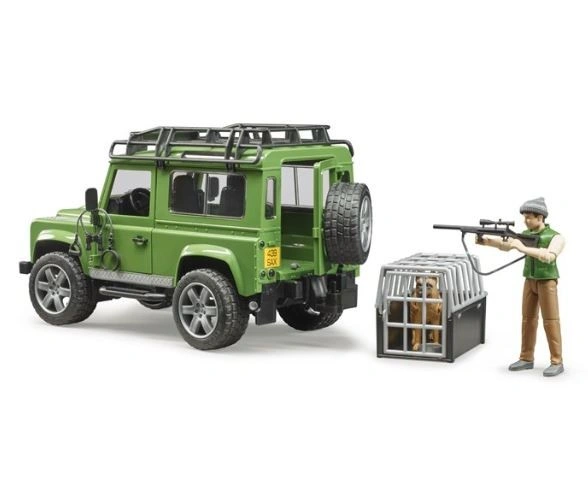 Bruder 2587 Land Rover s myslivcem a psem