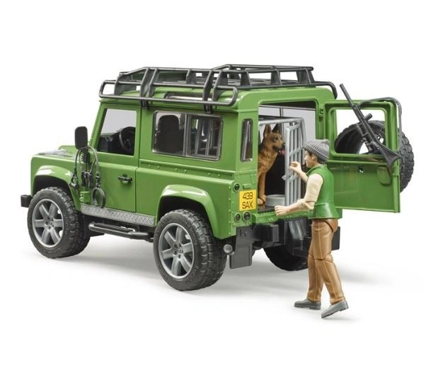 Bruder 2587 Land Rover s myslivcem a psem