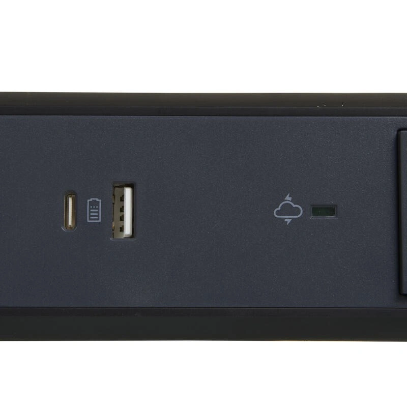 Legrand 3× zásuvka, USB, USB-C, 1,5 m, černá