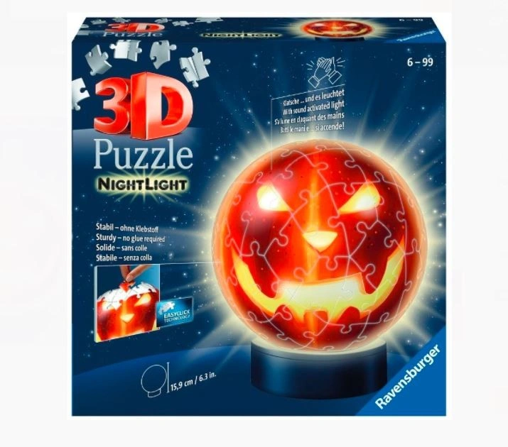 Ravensburger Svítící puzzleball Dýňová hlava 74 dílků