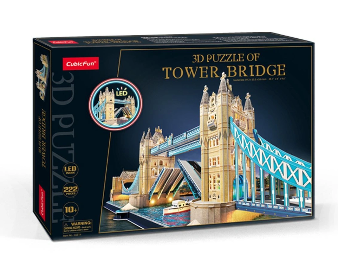 CubicFun Svítící 3D puzzle Tower Bridge 222 dílků