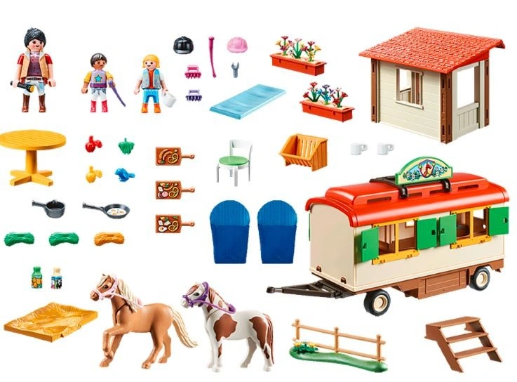 Playmobil 70510 Pony Kemp s maringotkou