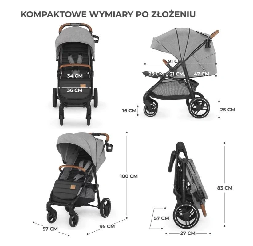 Kinderkraft stroller Grande PLUS 2022 grey