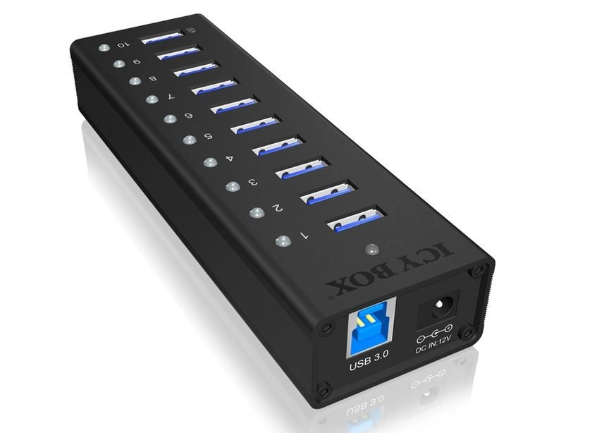 ICY BOX IB-AC6110, USB 3.0 Hub, 10-Port