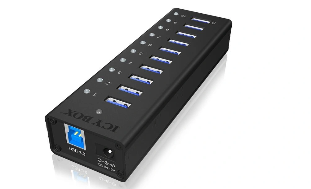 ICY BOX IB-AC6110, USB 3.0 Hub, 10-Port