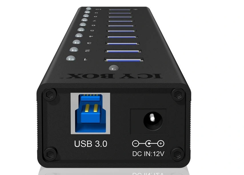 ICY BOX IB-AC6110, USB 3.0 Hub, 10-Port