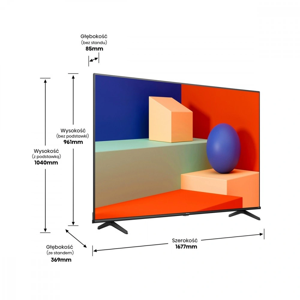 Televize Hisense 75A6K, černá