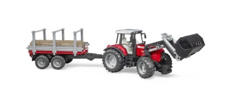 Bruder 2046 Farmer Massey Ferguson traktor s vlekem