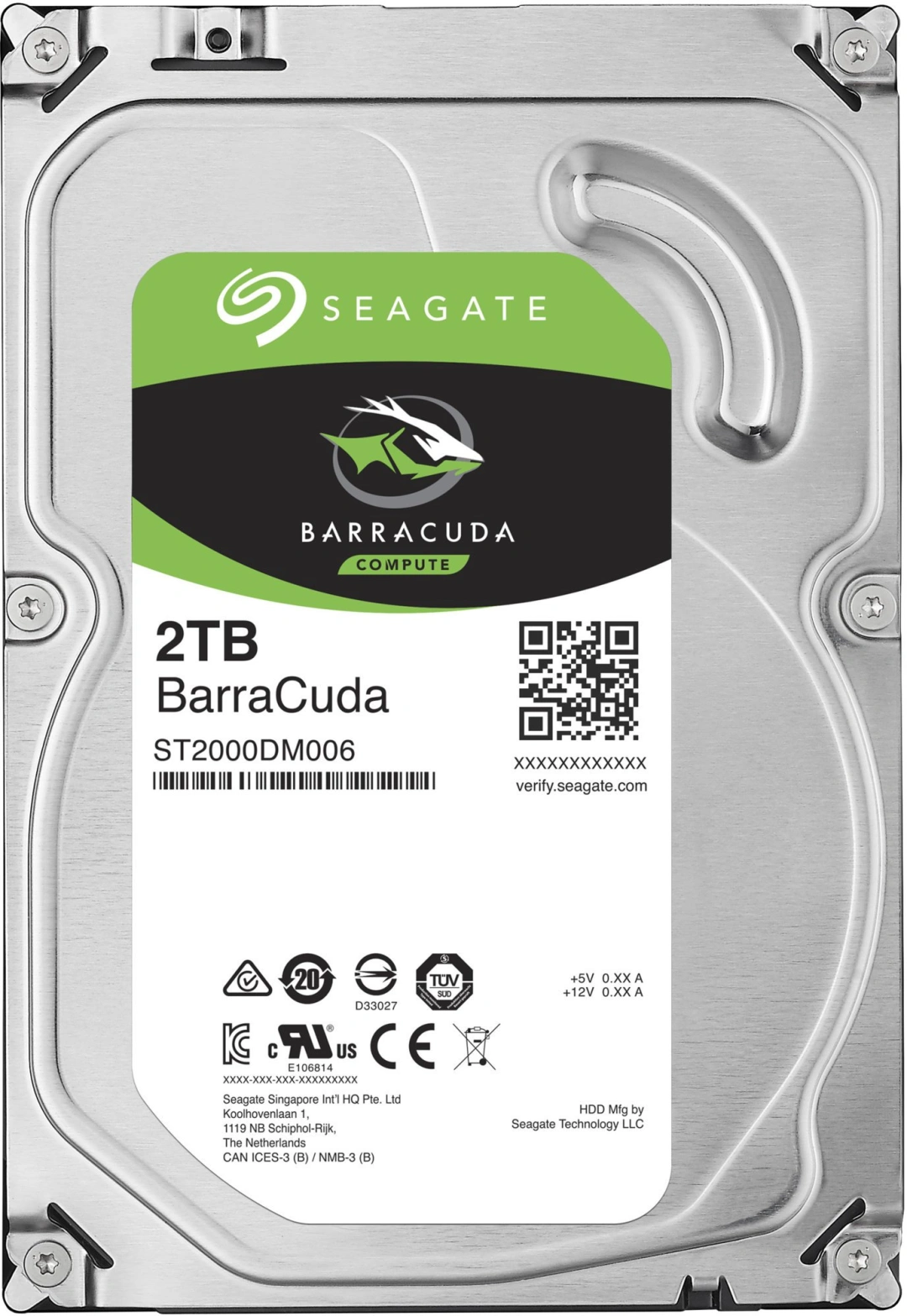 Seagate BarraCuda, 3,5 2TB ST2000DM008