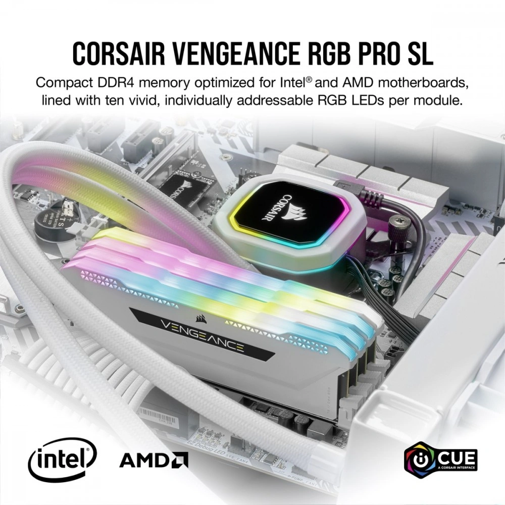 Corsair Vengeance RGB PRO SL 16GB DDR4 3200 CL16, bílá