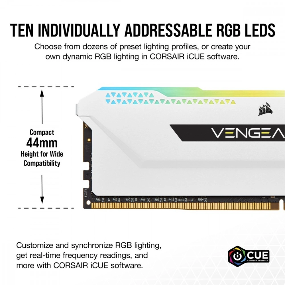 Corsair Vengeance RGB PRO SL 16GB DDR4 3200 CL16, bílá