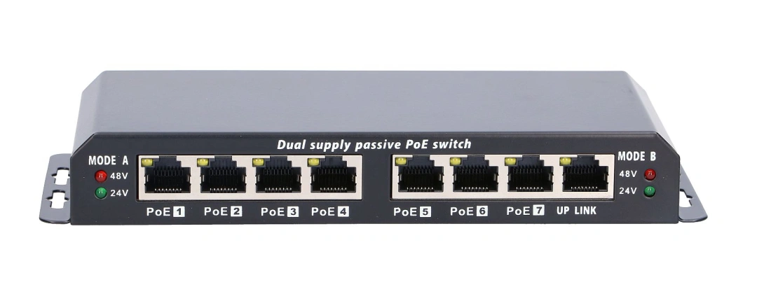 Extralink Switch PoE Extralink 8-7 PoE 7x 100Mb/s PoE, 1x Uplink RJ45, Zdroj napájení 24V 2.5A