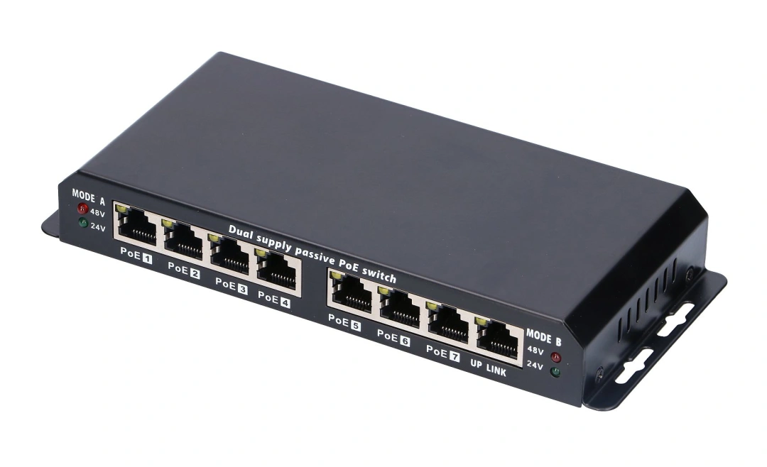 Extralink Switch PoE Extralink 8-7 PoE 7x 100Mb/s PoE, 1x Uplink RJ45, Zdroj napájení 24V 2.5A