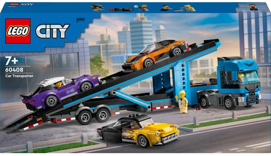 LEGO City 60408 Kamion pro přepravu aut se sporťáky