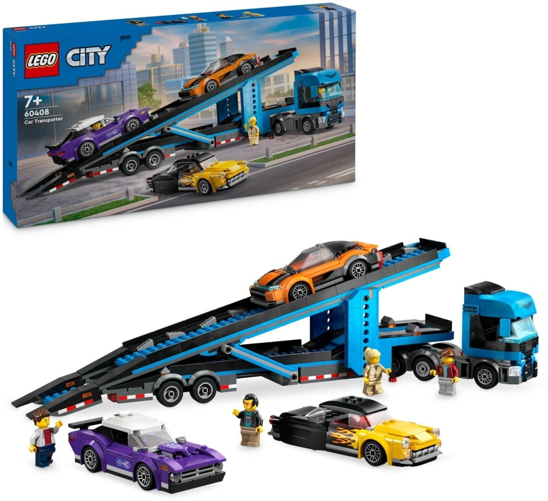 LEGO City 60408 Kamion pro přepravu aut se sporťáky