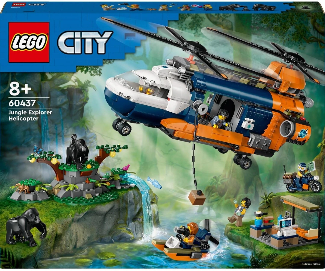 LEGO® City 60437 Helikoptéra na průzkum džungle v základním táboře