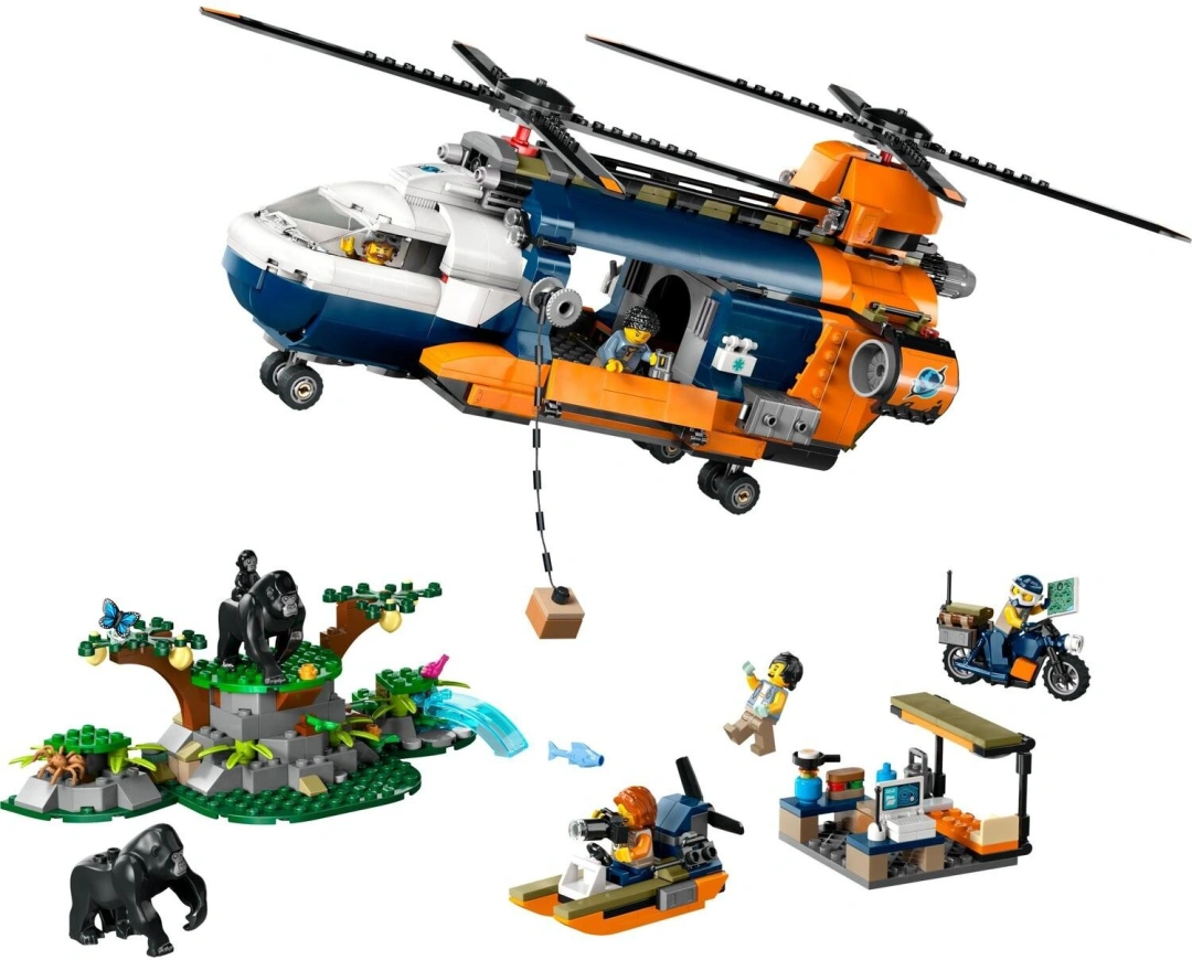 LEGO® City 60437 Helikoptéra na průzkum džungle v základním táboře