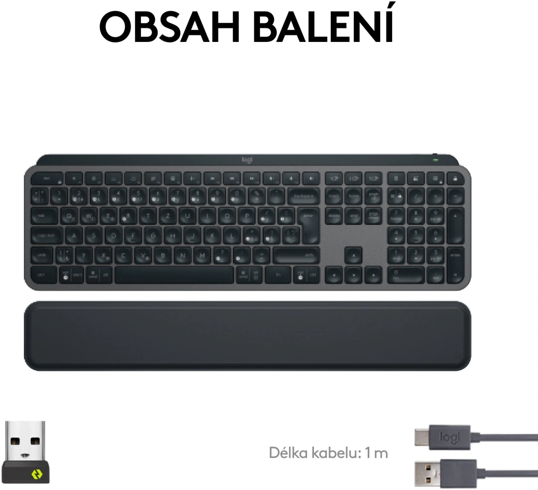 Logitech MX Keys S Plus, šedá