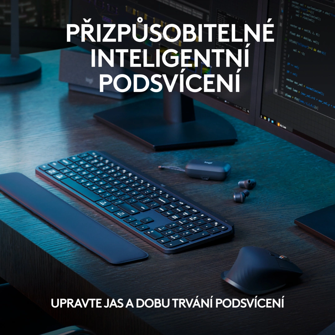 Logitech MX Keys S Plus, šedá