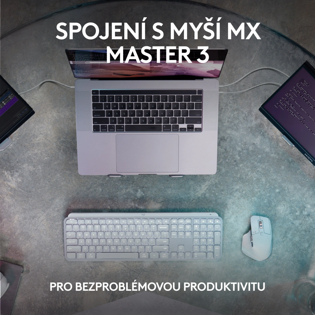 Logitech MX Keys S Plus, šedá