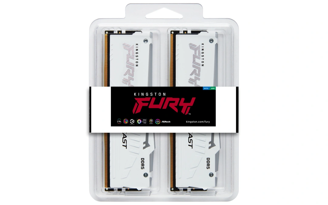 DIMM Kingston FURY Beast White RGB EXPO 32 GB (2× 16 GB) (KF560C30BWEA2-32), bílá