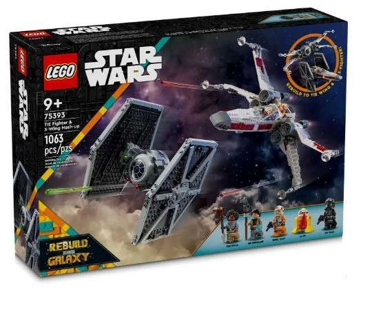 LEGO Star Wars 75393 Stíhačka TIE a X-wing – kombinovaná stavebnice