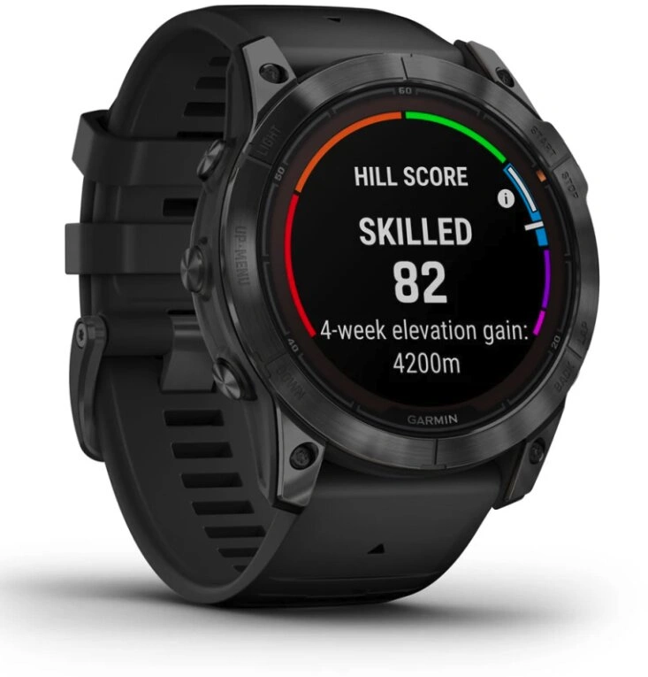 Garmin fenix 7X Pro Glass Solar - Gray / Black Silicone Band