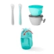 Skip hop  Set jídelní s hrnkem 5 ks Easy-Feed Mealtime Set Teal / Grey 6m +