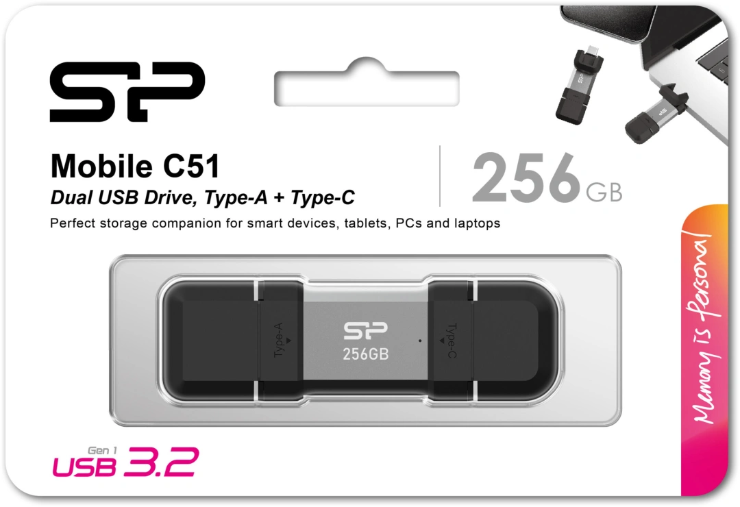 Silicon Power Mobile C51 - 256GB, USB 3.2 Gen 1, USB-C/USB-A