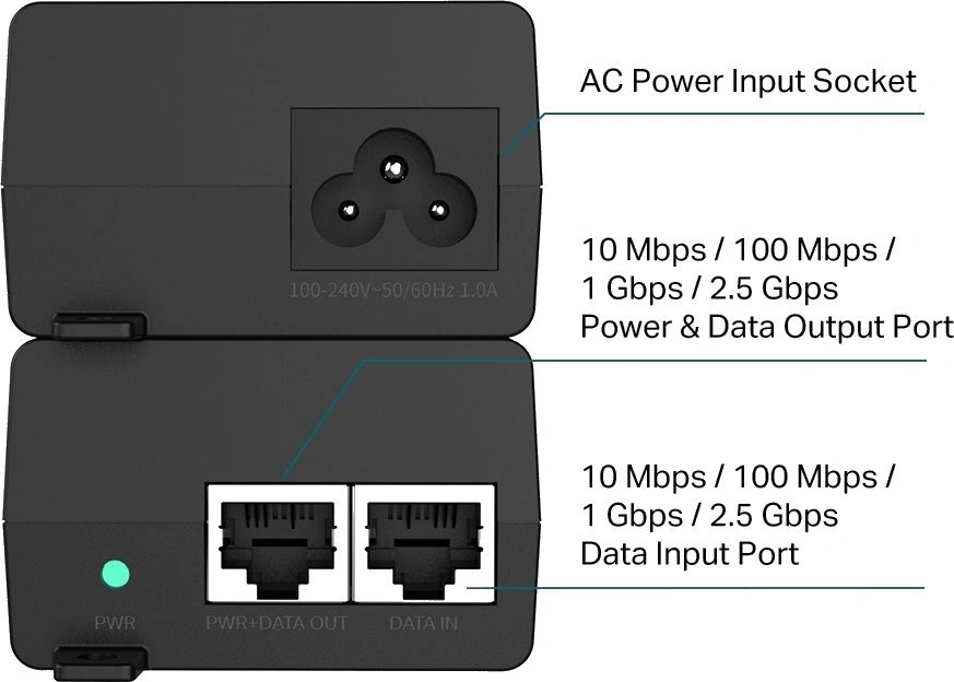 TP-LINK PoE adaptér POE260S, 802.3at/af