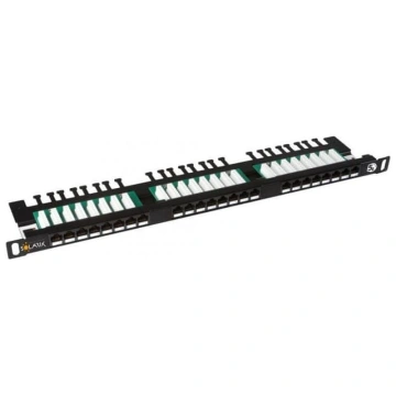 SOLARIX SX24HD-5E-UTP-BK 19 Patch Panel UTP CAT5E 24xRJ45 cable mang. black with 0.5 U