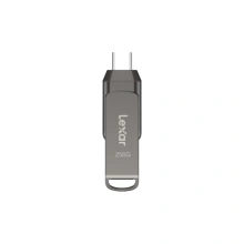 Flash USB Lexar JumpDrive D400 Dual, 256 GB, šedá