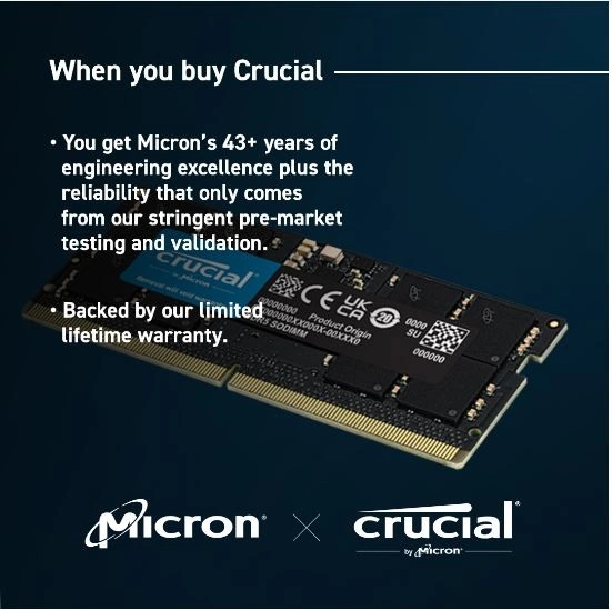 Crucial 32GB (2x16GB) DDR5 5600 CL46 SO-DIMM