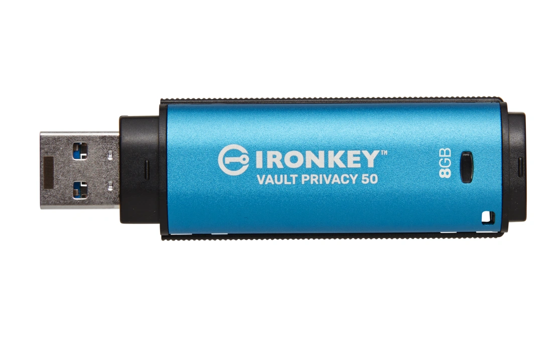 Kingston Kingston Ironkey Vault Privacy 50/8GB/USB 3.2/USB-A/Modrá