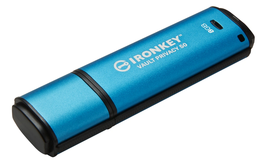 Kingston Kingston Ironkey Vault Privacy 50/8GB/USB 3.2/USB-A/Modrá