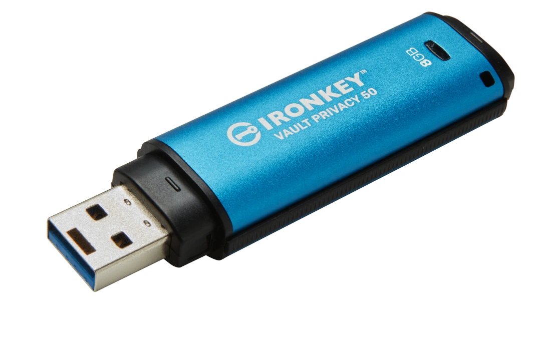 Kingston Kingston Ironkey Vault Privacy 50/8GB/USB 3.2/USB-A/Modrá