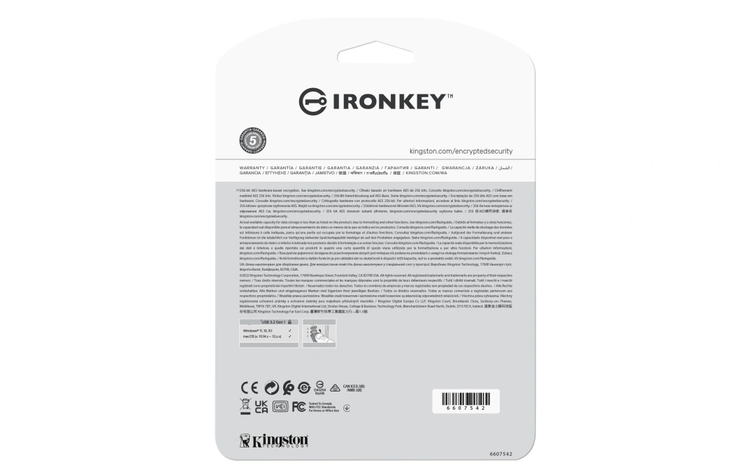 Kingston Kingston Ironkey Vault Privacy 50/8GB/USB 3.2/USB-A/Modrá