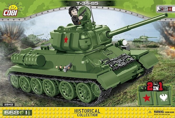 Cobi World War II T-34-85, 668 kostek, 1 figurka