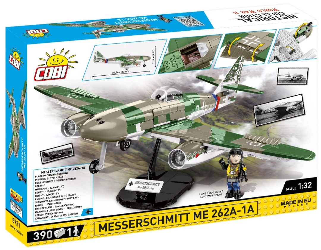 Cobi 5721 II WW Messerschmitt ME 262A-1A, 1:32, 390 k, 1 f