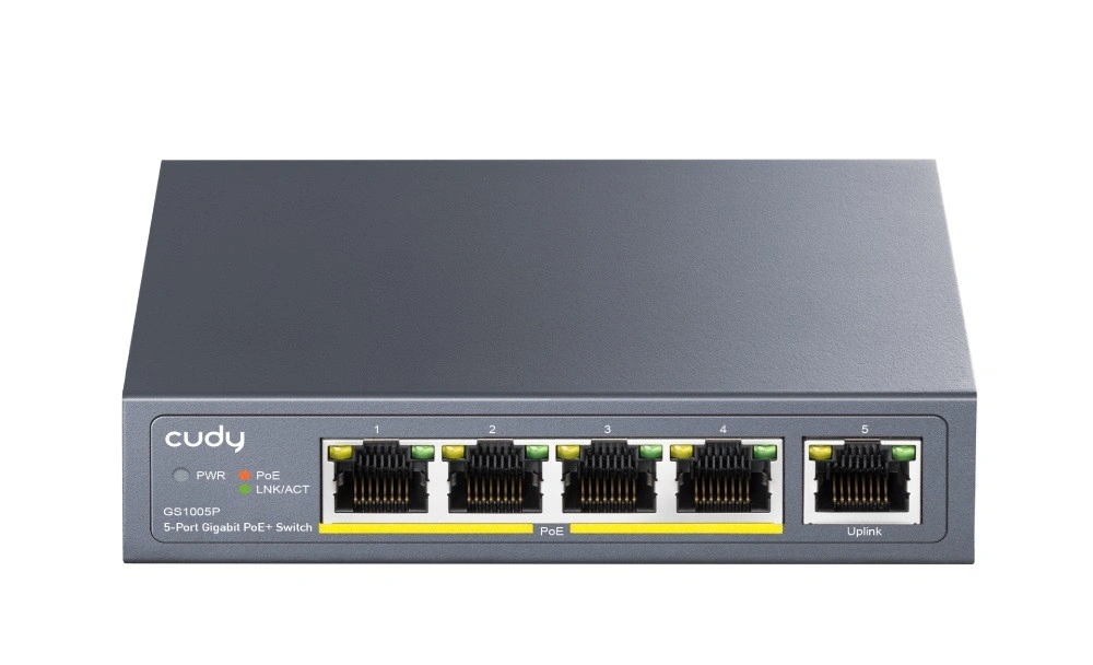 PoE+ 5portový průmyslový SWITCH GS1005P 120W 1Gbps