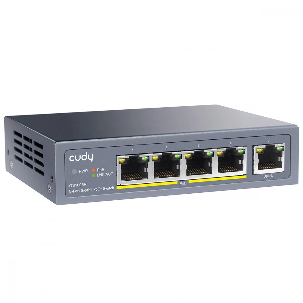 PoE+ 5portový průmyslový SWITCH GS1005P 120W 1Gbps