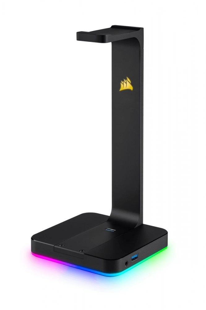 Corsair držák sluchátek ST100 RGB, 7.1 zvuková karta, USB 3.1 hub