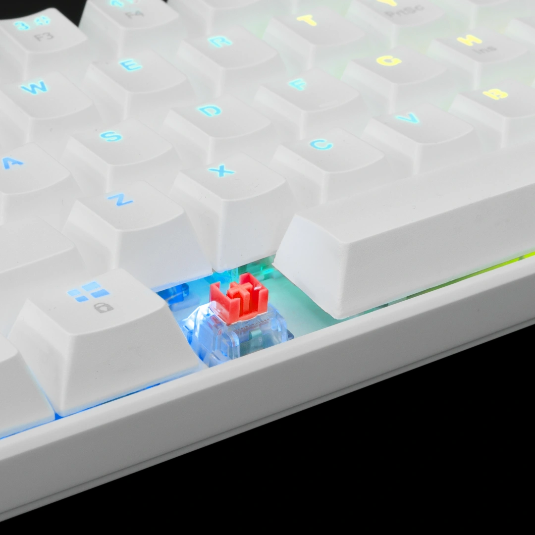 White Shark SHINOBI, US layout, červený switch, bílá