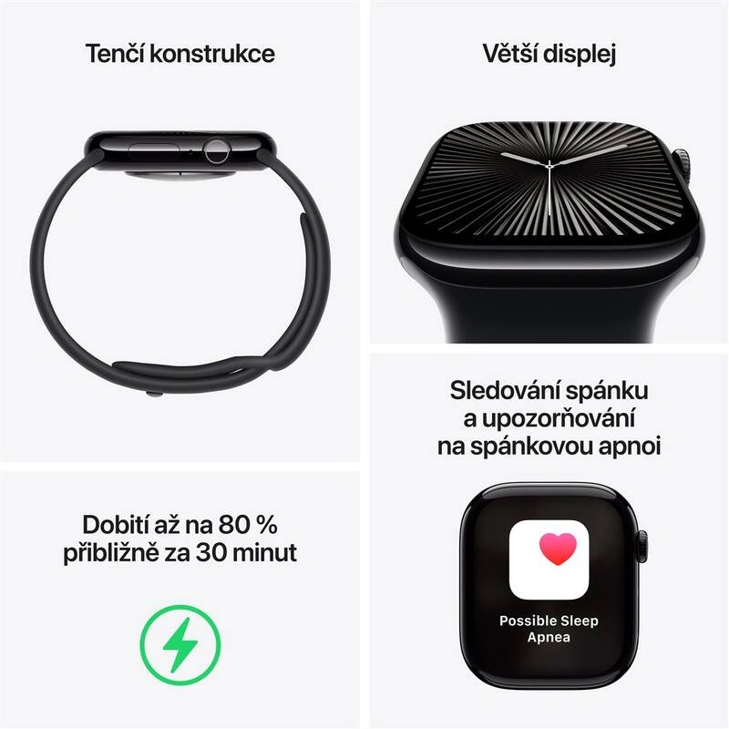 Apple Watch Series 10 GPS 46mm, pouzdro z růžově zlatého hliníku, světle ruměný sportovní řemínek – 