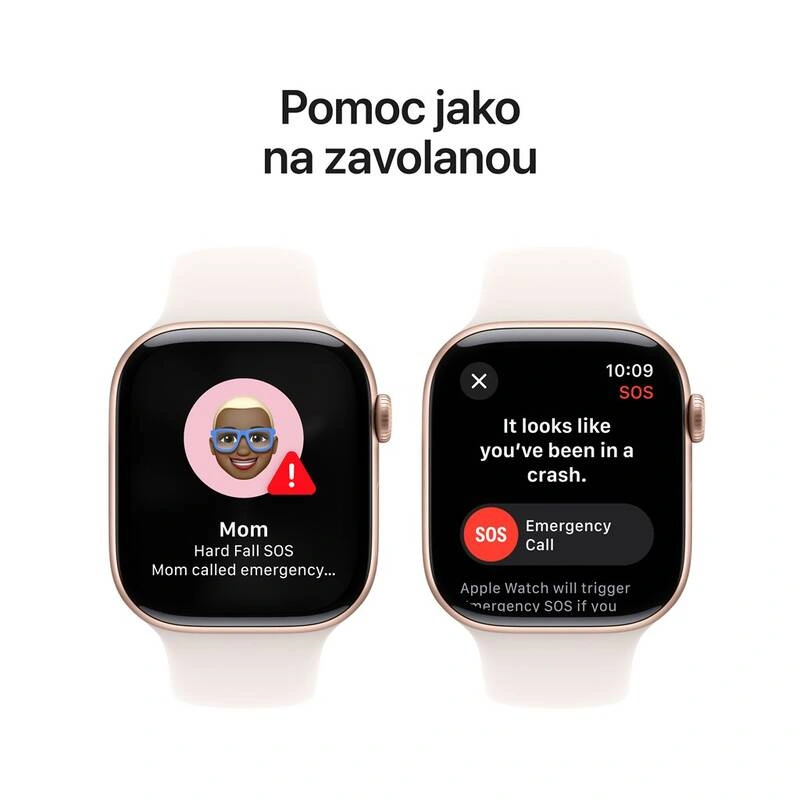 Apple Watch Series 10 GPS 46mm, pouzdro z růžově zlatého hliníku, světle ruměný sportovní řemínek – 