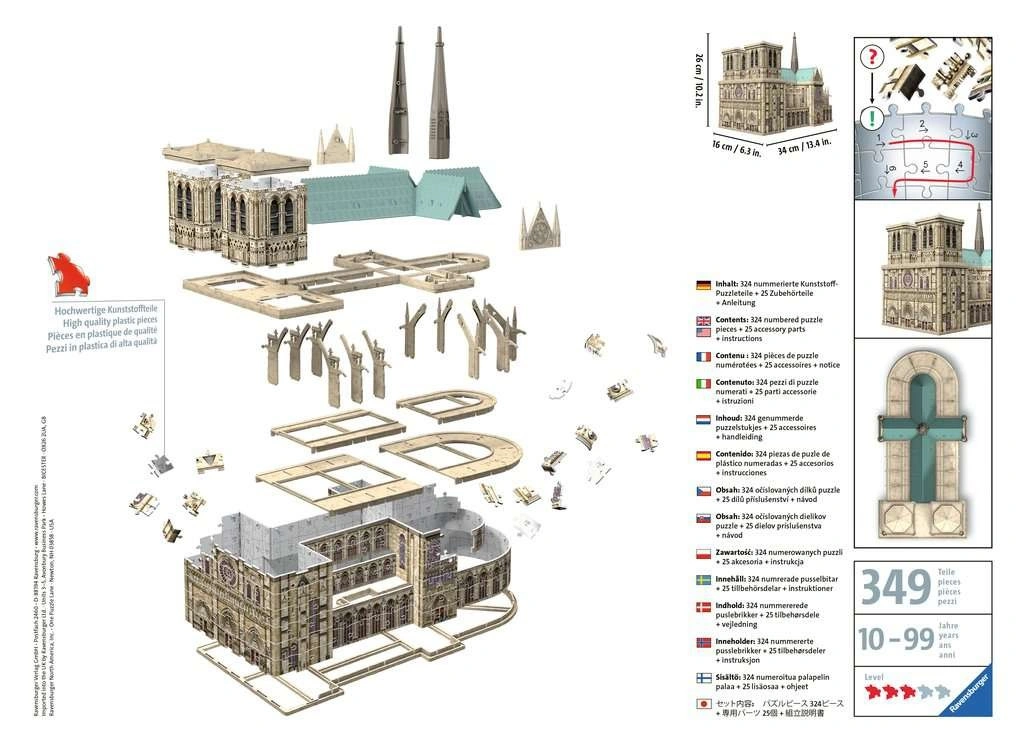 Ravensburger 3D puzzle Katedrála Notre-Dame, Paříž 324 dílků