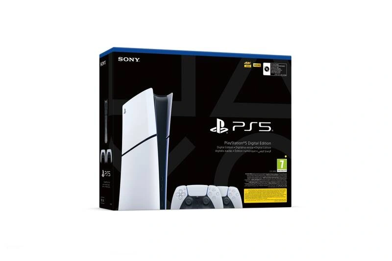 Sony PlayStation 5 Digital Slim + 2× bezdrátový ovladač DualSense, bílá