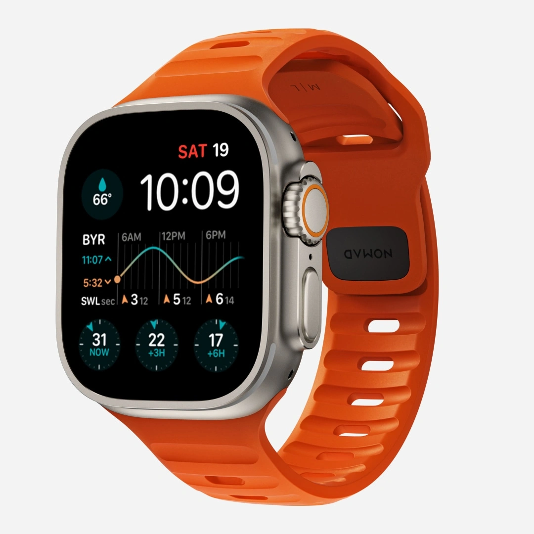 Nomad Sport Band - Sportovní vodotěsný řemínek pro Apple Watch 45 / 49 mm, oranžový