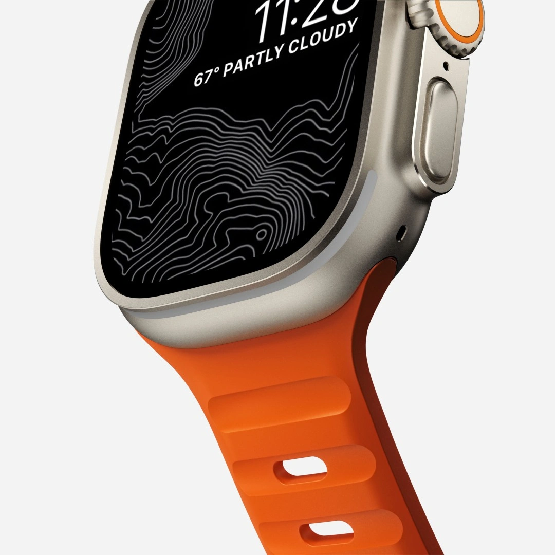 Nomad Sport Band - Sportovní vodotěsný řemínek pro Apple Watch 45 / 49 mm, oranžový